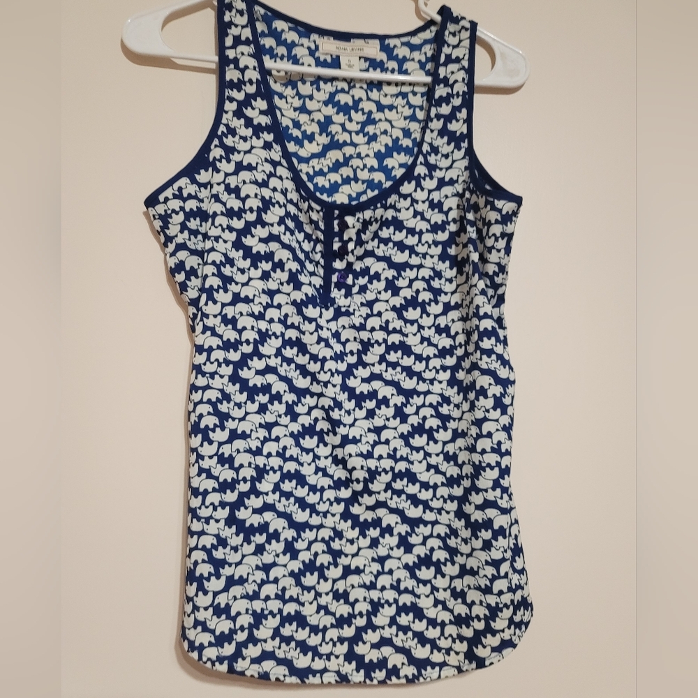Adam Levine Collection Blue and White Tank Top